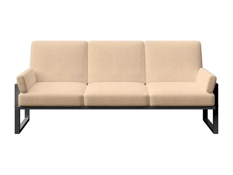 Soledo 3-zitsbank cappuccino - antraciet structuur