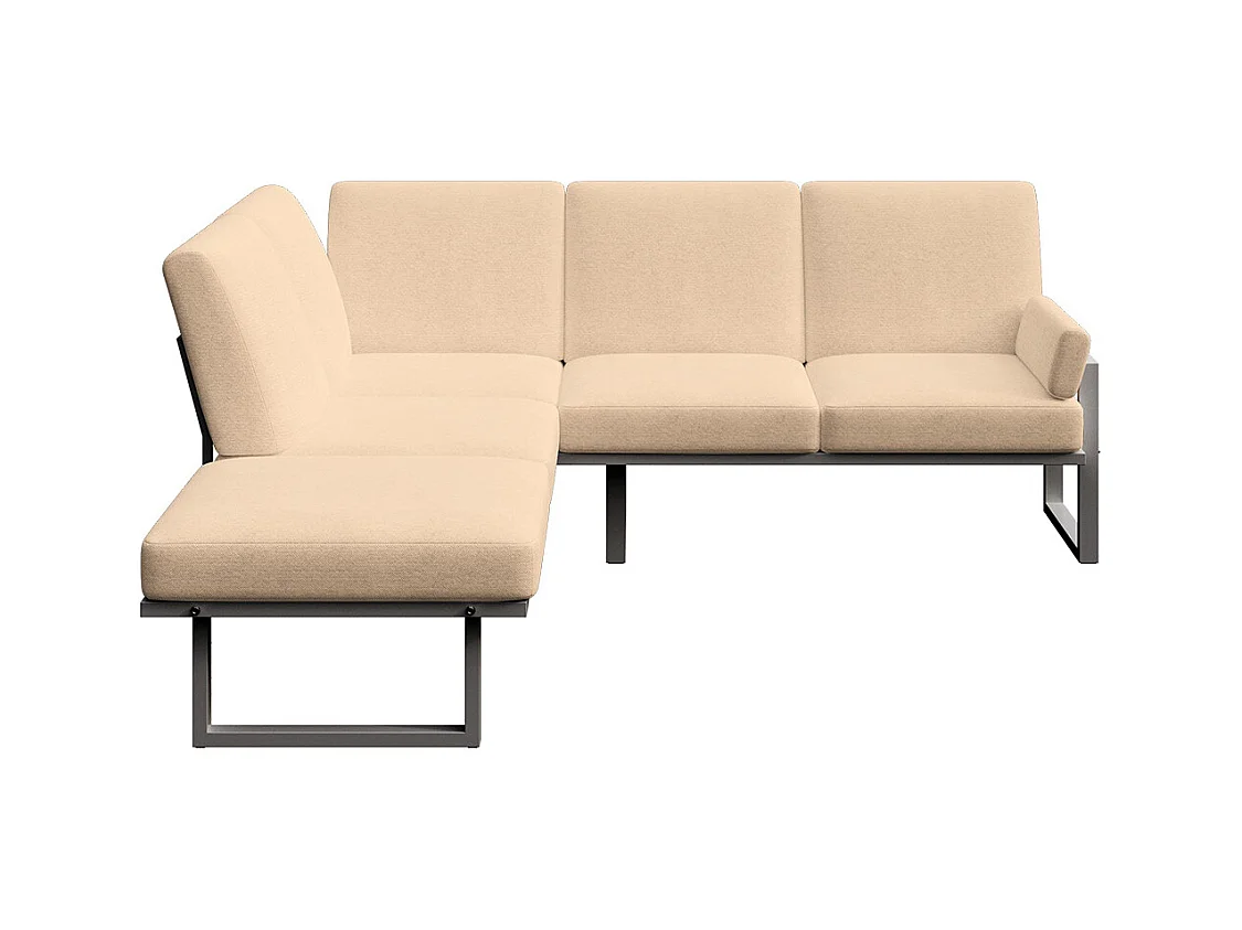 Soledo Canapé panoramique Cappucino - Cadre Anthracite