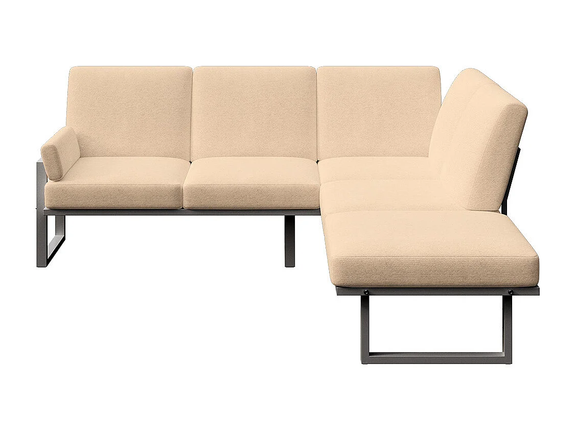 Soledo Canapé panoramique Cappucino - Cadre Anthracite