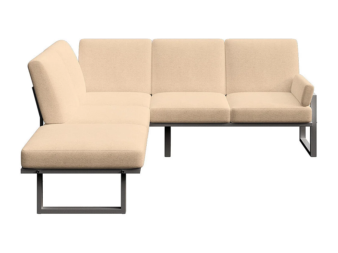 Soledo panoramische bank cappuccino - antraciet frame