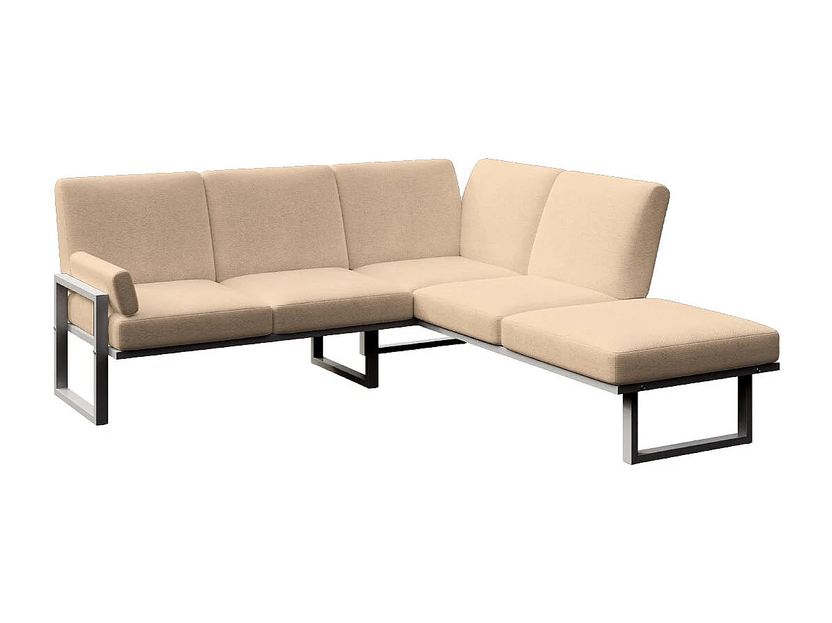 Soledo panoramische bank cappuccino - antraciet frame