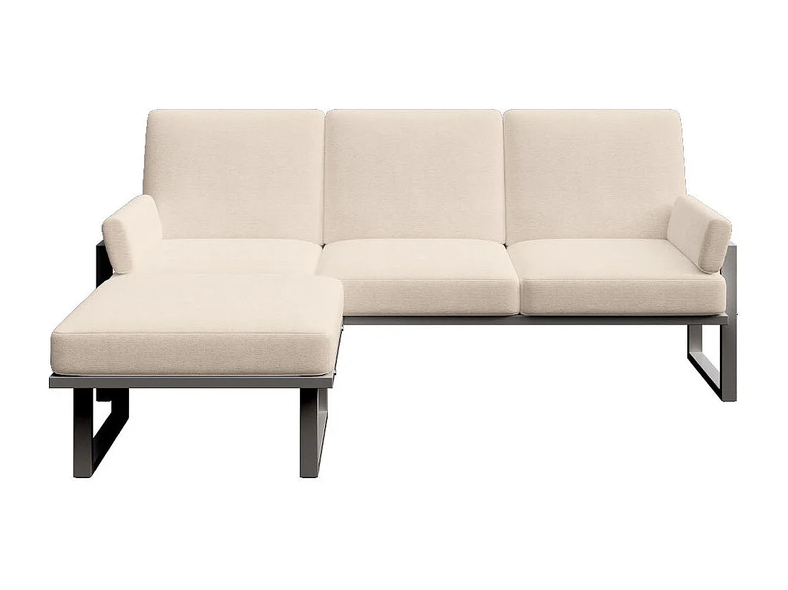 Soledo Canapé d'angle Beige clair - Cadre Anthracite