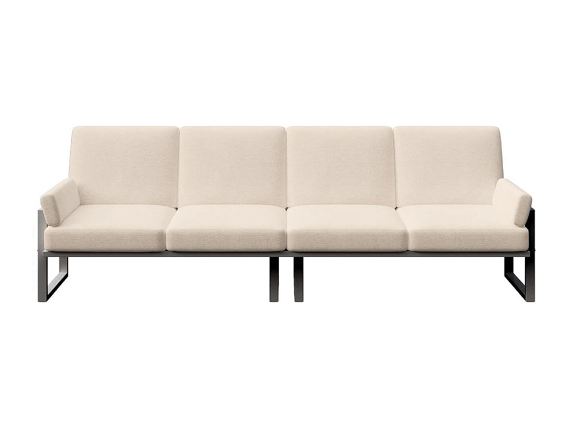Soledo 4-zitsbank in lichtbeige - antraciet frame