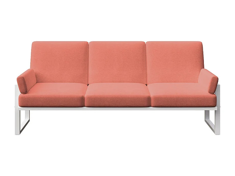 Soledo 3-zitsbank coral - wit frame