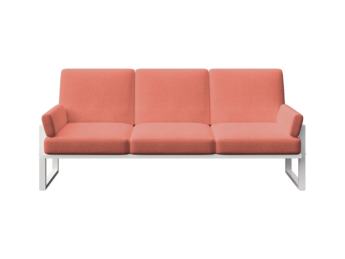 Soledo 3-zitsbank coral - wit frame