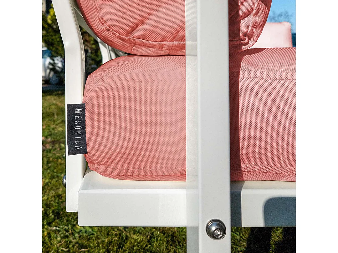 Soledo 3-zitsbank coral - wit frame