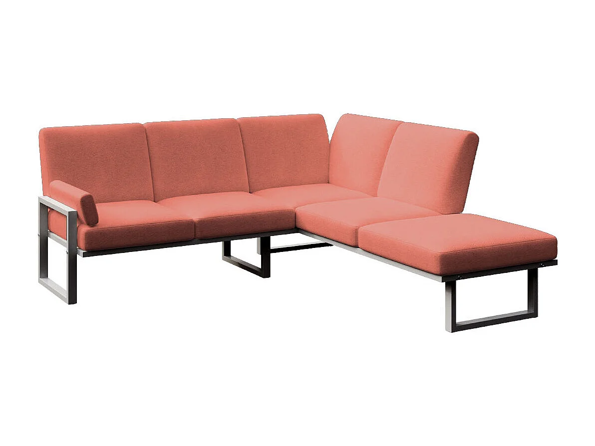 Soledo Canapé panoramique Corail - Cadre Anthracite