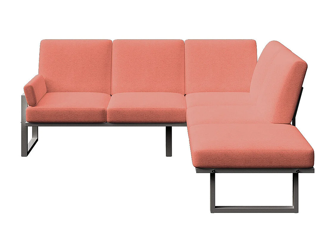 Soledo Canapé panoramique Corail - Cadre Anthracite