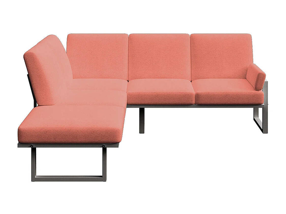 Soledo Canapé panoramique Corail - Cadre Anthracite