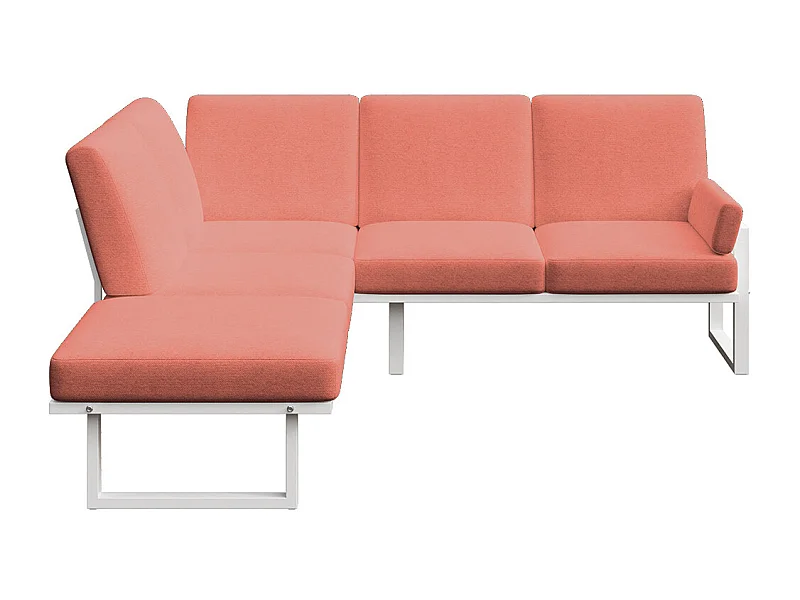 Soledo panoramische bank coral - wit frame