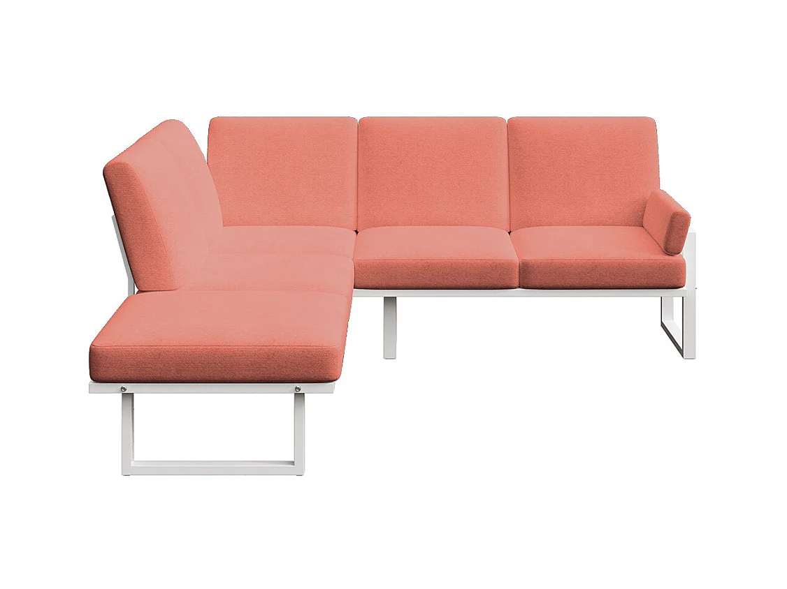 Soledo panoramische bank coral - wit frame