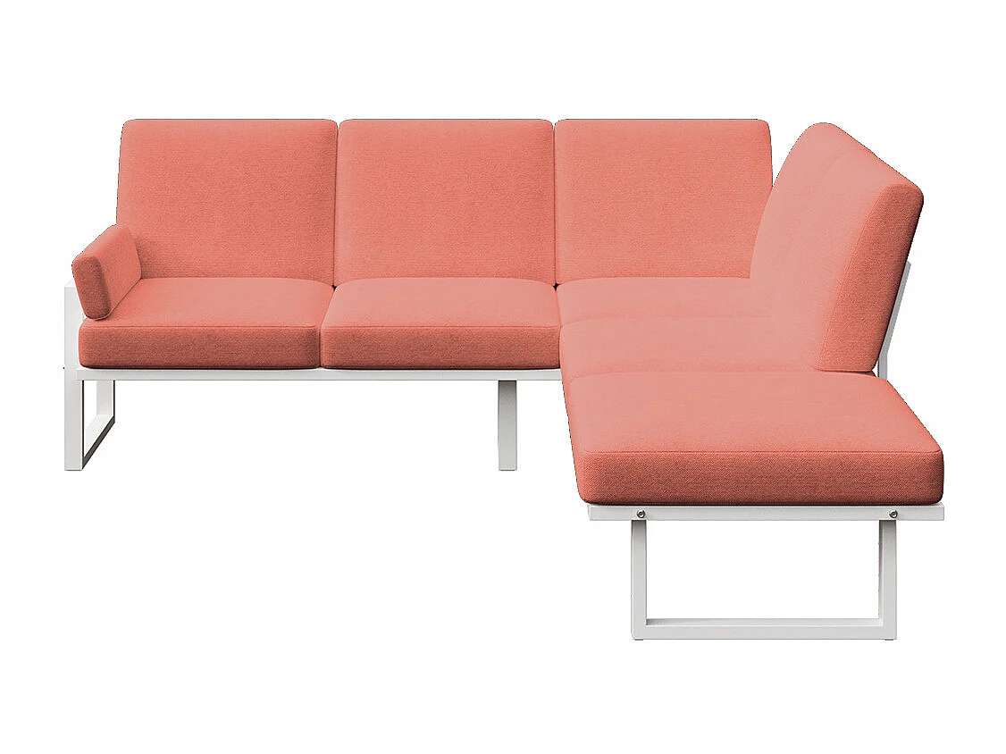 Soledo panoramische bank coral - wit frame