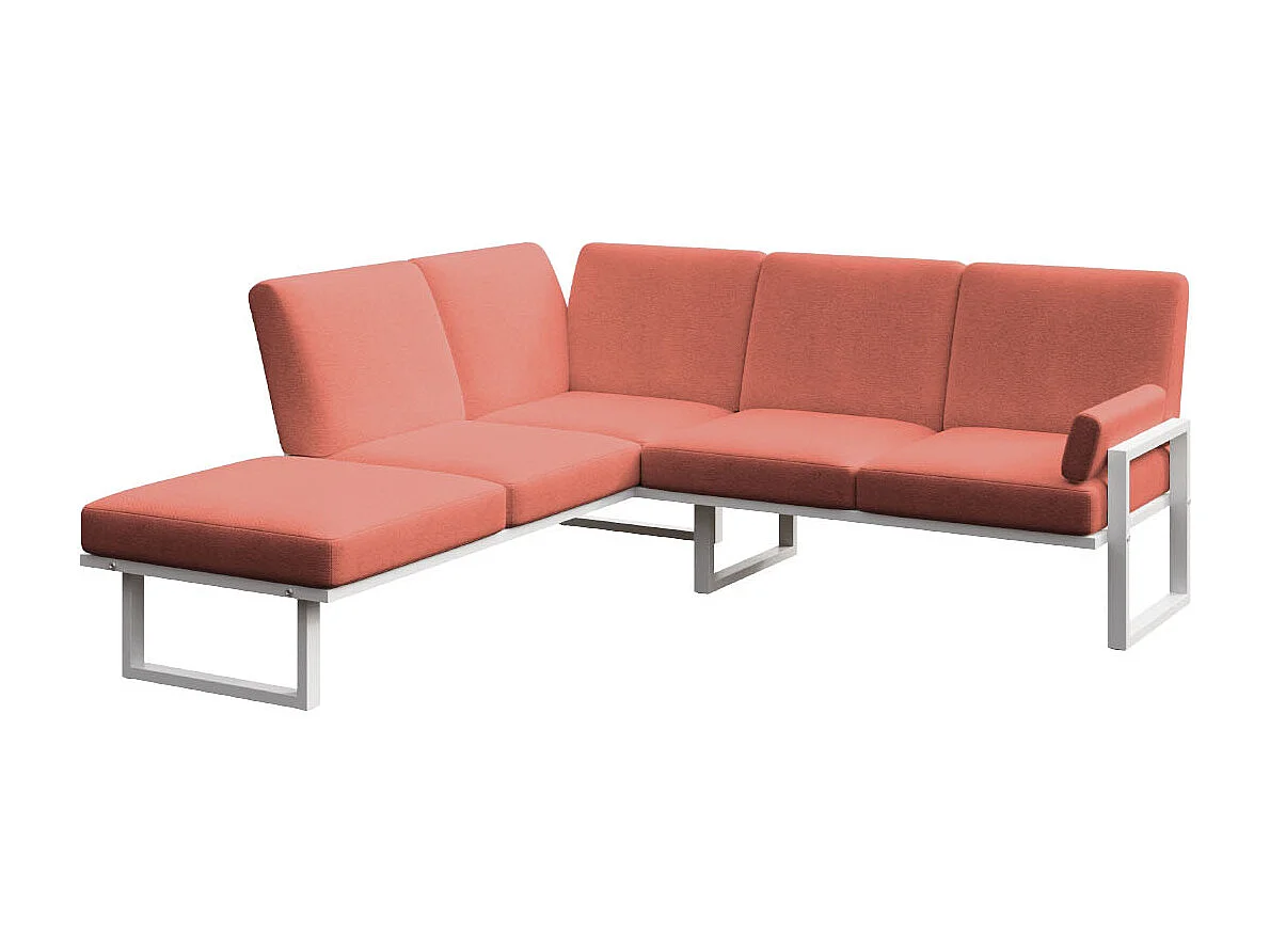 Soledo panoramische bank coral - wit frame