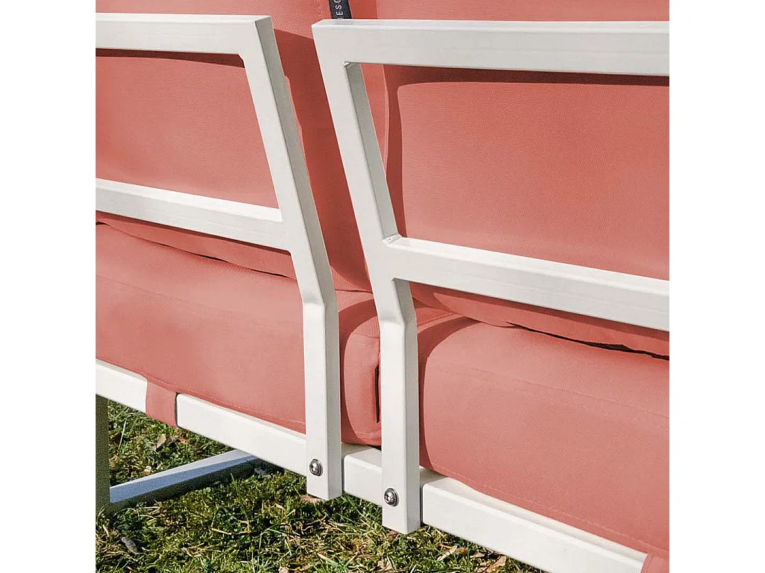 Soledo panoramische bank coral - wit frame