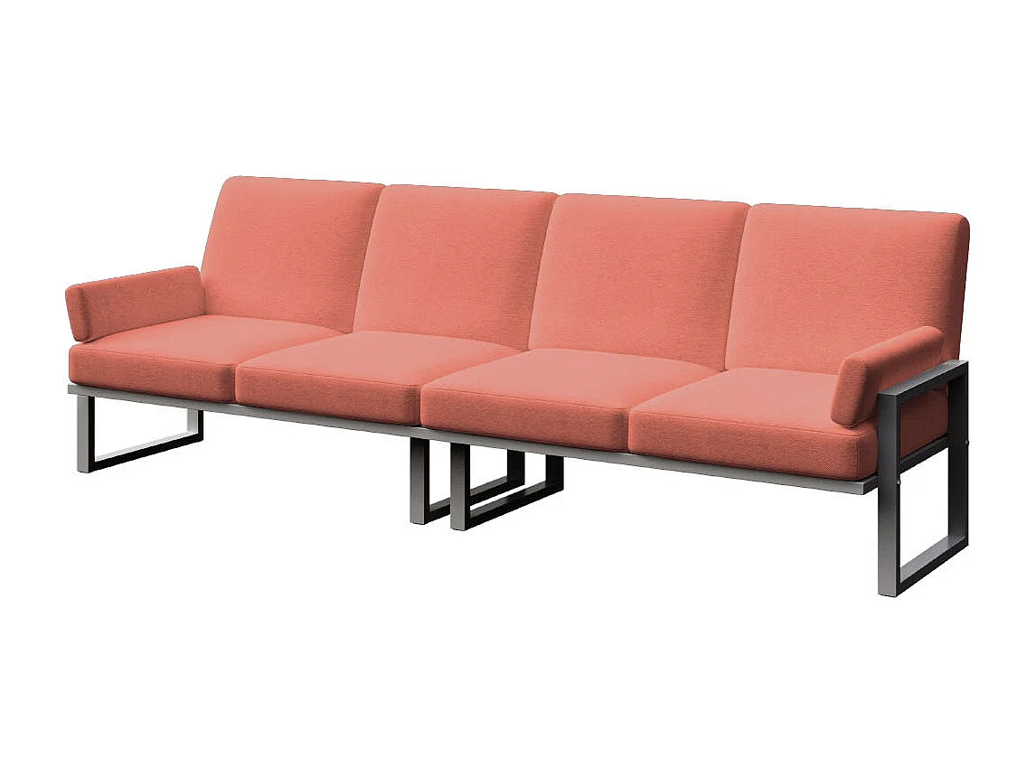 Soledo coral 4-zitsbank - antraciet structuur