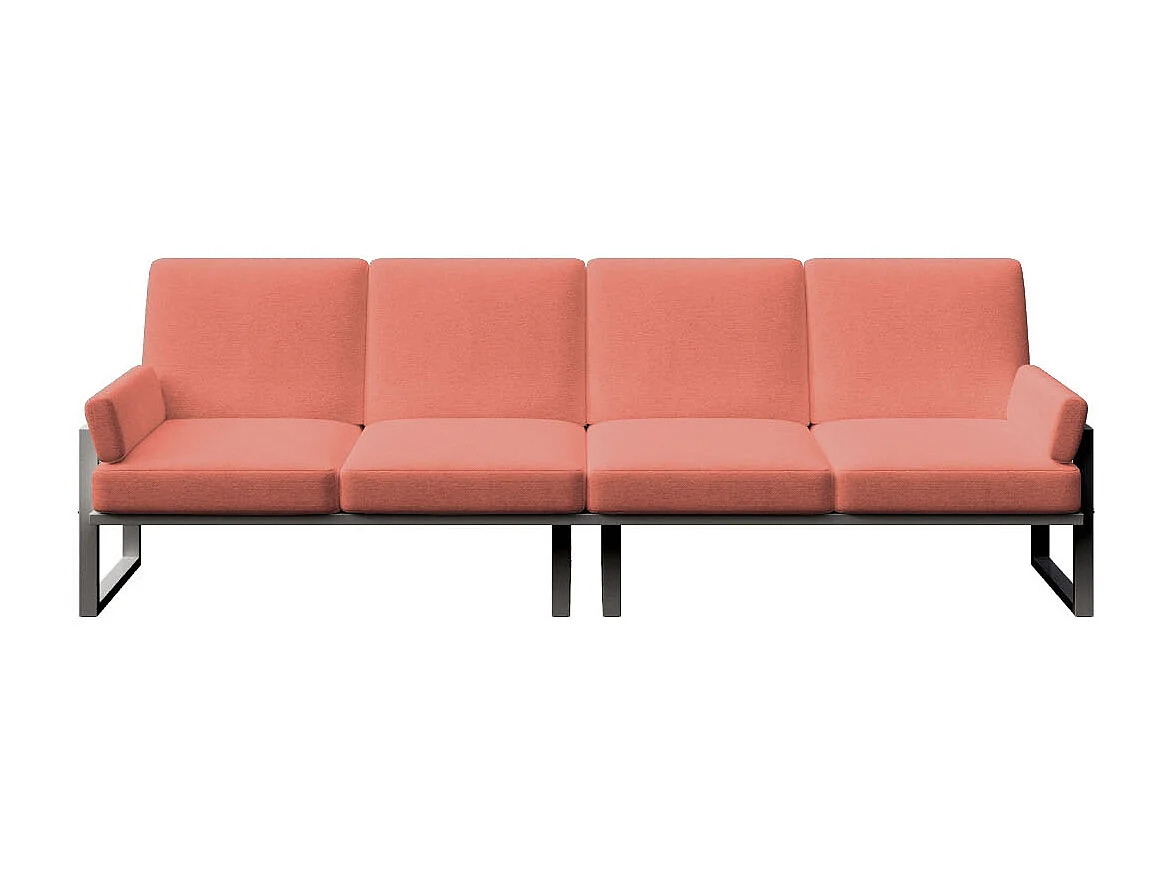 Canapé 4 places Soledo Corail - Structure anthracite