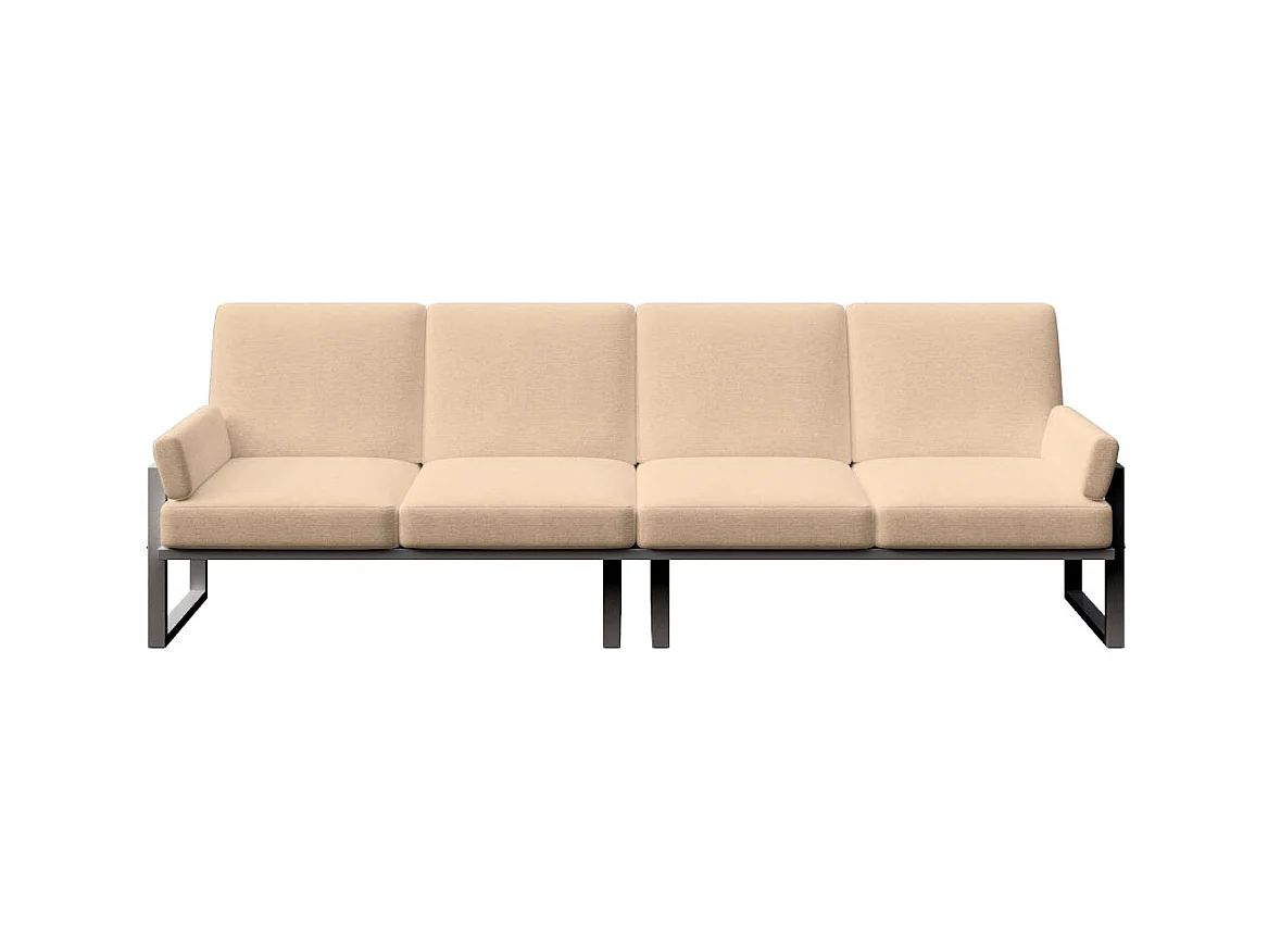 Canapé 4 places Soledo Cappucino - Structure anthracite