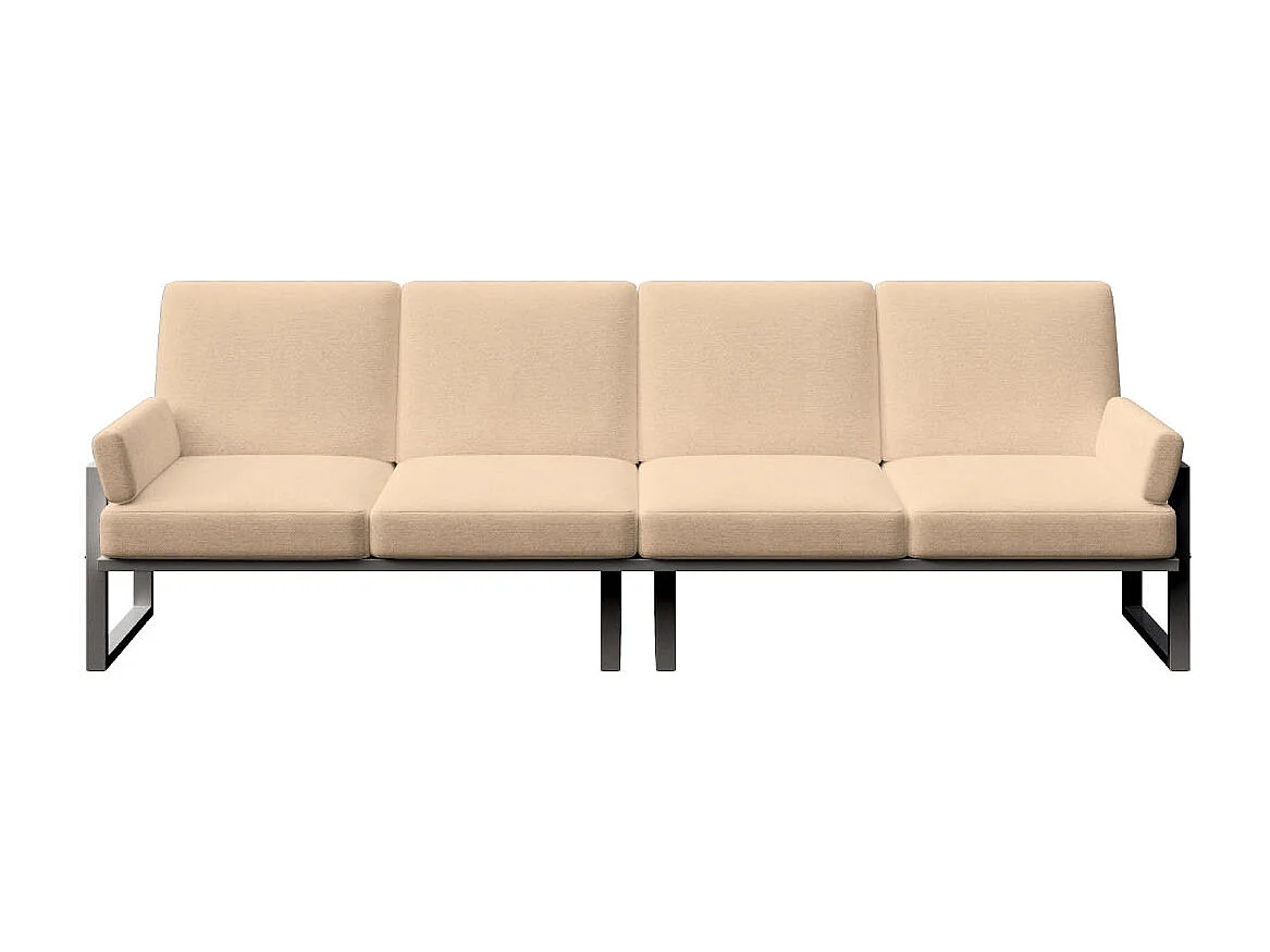 Soledo 4-zitsbank cappuccino - antraciet structuur