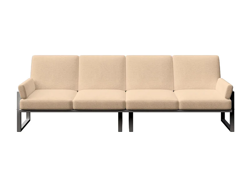 Soledo 4-zitsbank cappuccino - antraciet structuur