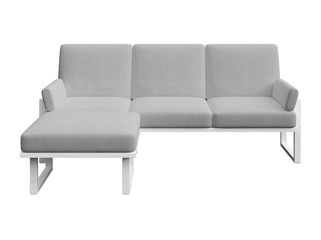 Soledo hoekbank lichtgrijs - wit frame