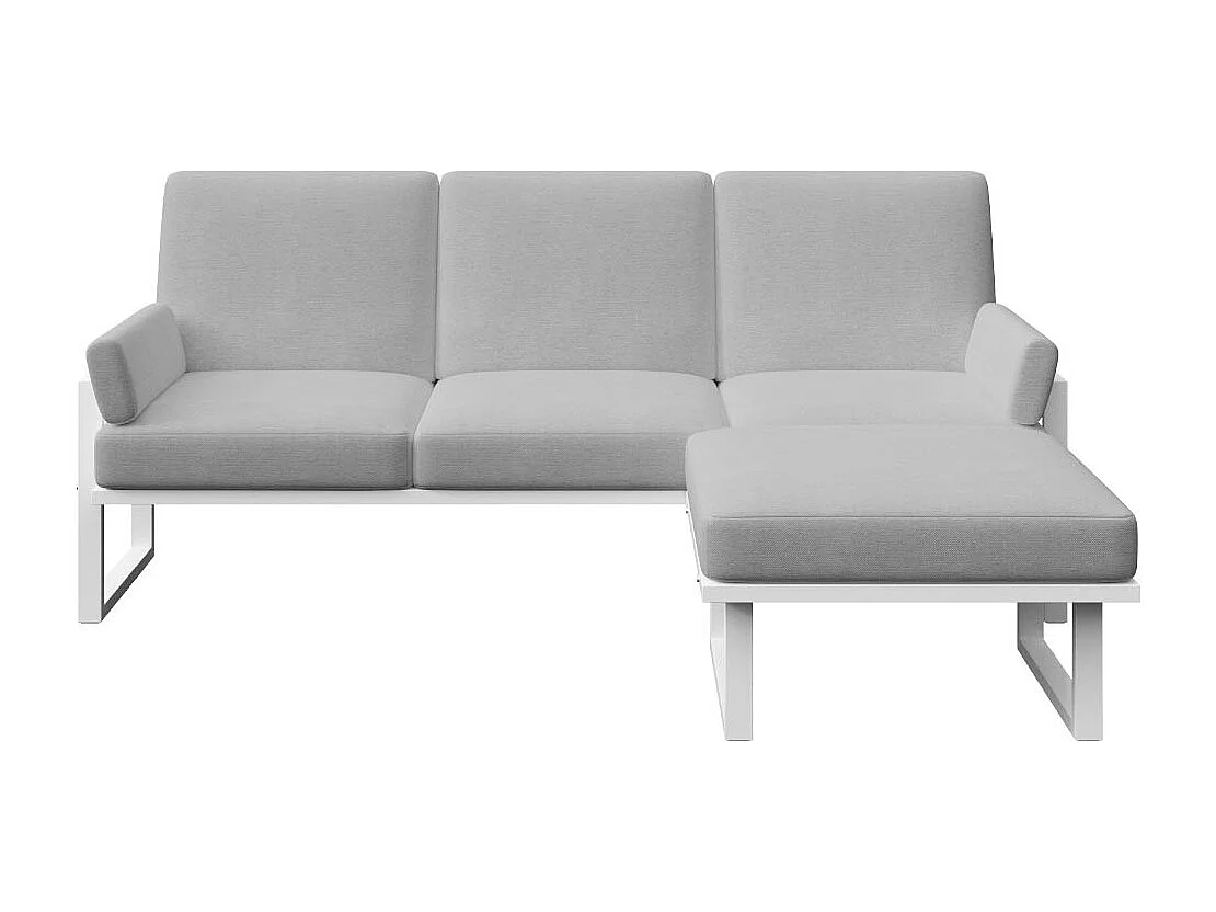 Soledo hoekbank lichtgrijs - wit frame