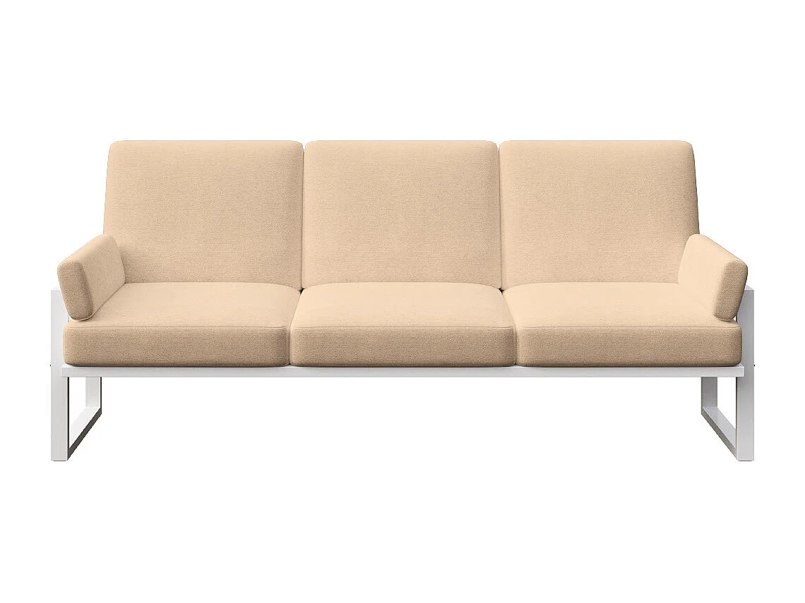 Soledo 3-zitsbank cappuccino - wit frame