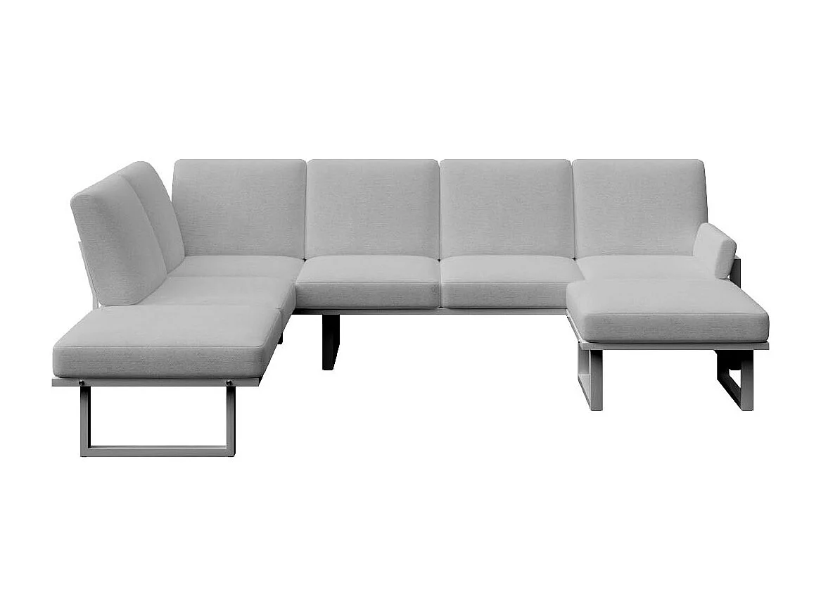 Soledo panoramische bank lichtgrijs - antraciet frame