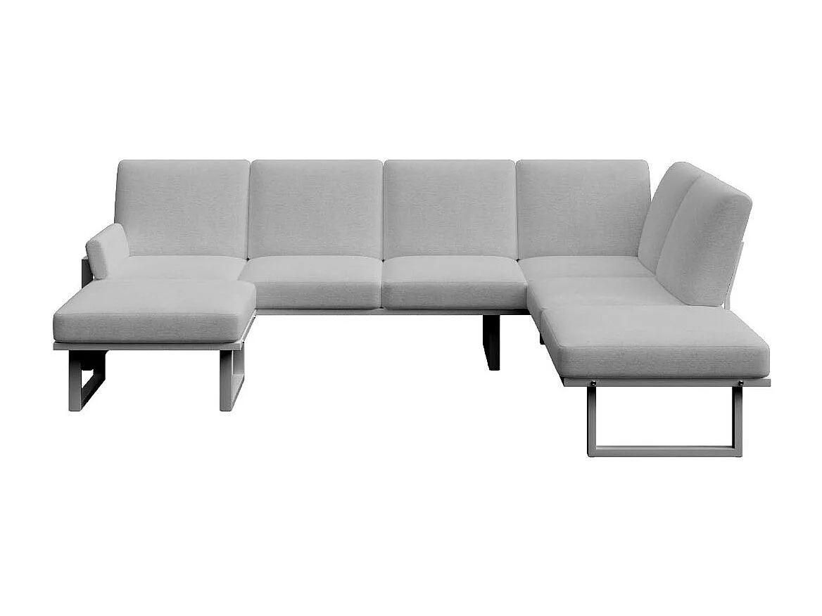 Soledo panoramische bank lichtgrijs - antraciet frame
