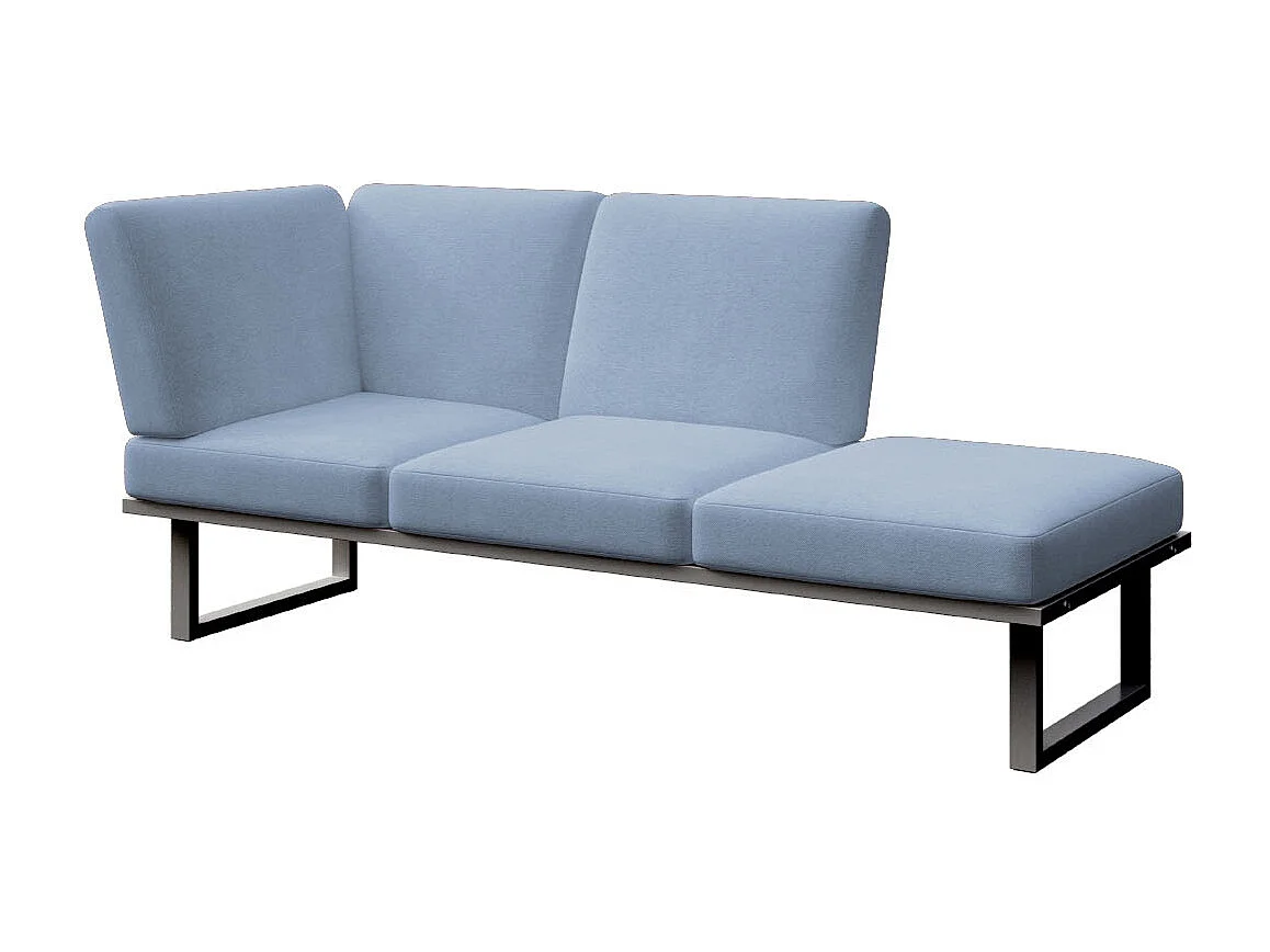 Soldeo ligstoel chaise longue lichtblauwe - antraciet frame