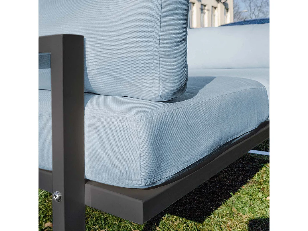 Soldeo ligstoel chaise longue lichtblauwe - antraciet frame