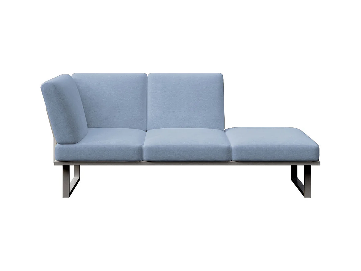 Méridienne Soledo Bleu clair - Cadre Anthracite