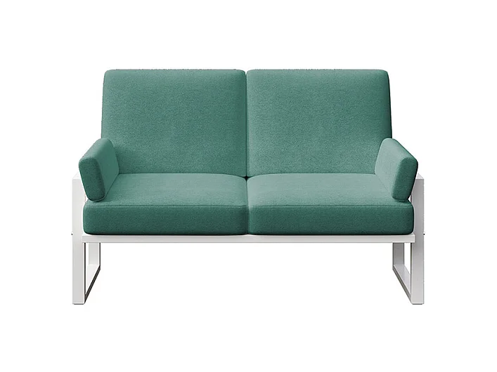 Soledo 2-zitsbank in diepgroen - wit frame