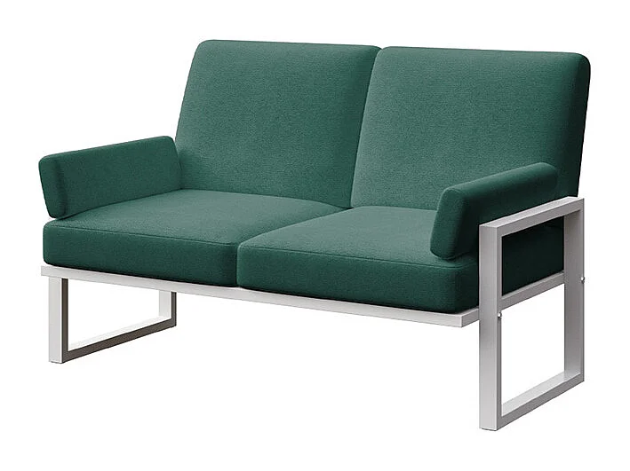 Soledo 2-zitsbank in diepgroen - wit frame