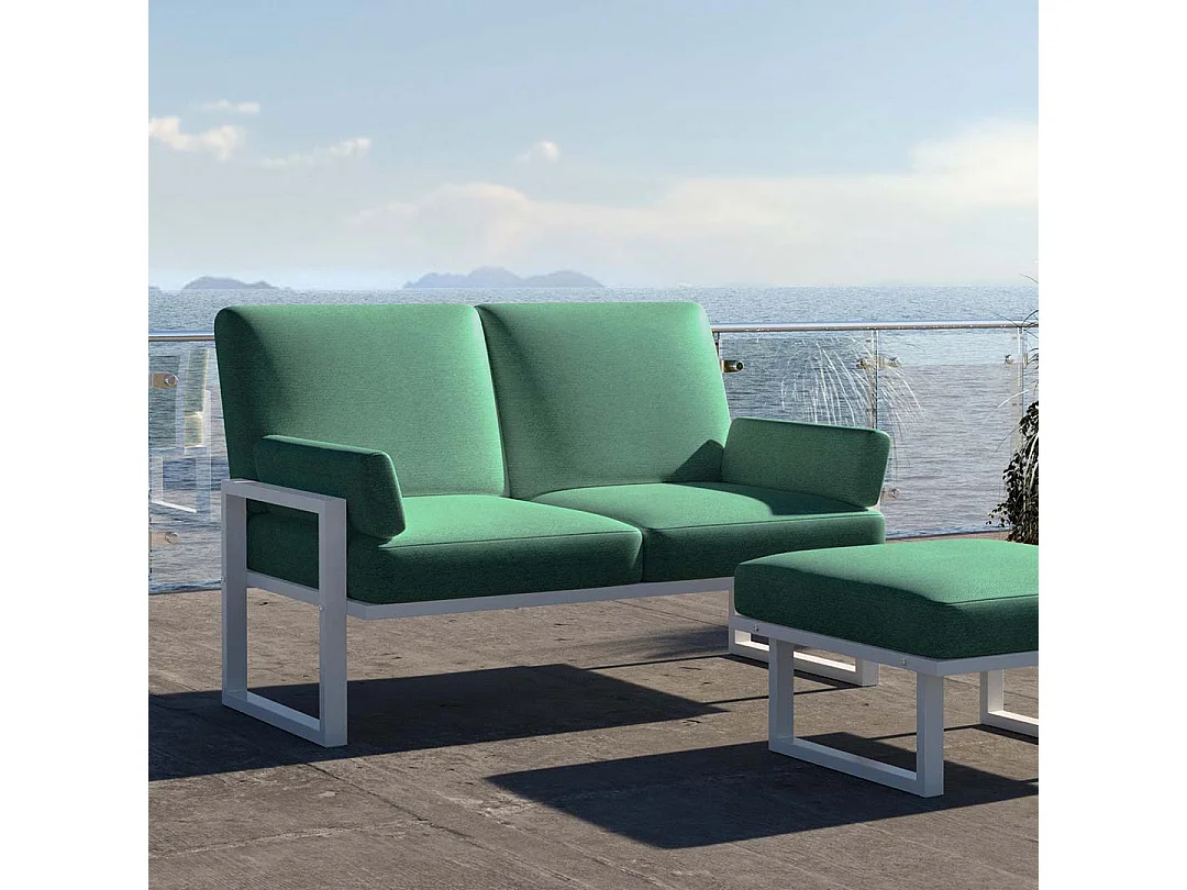 Soledo 2-zitsbank in diepgroen - wit frame