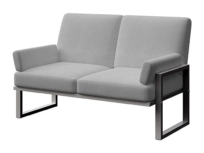 Soledo 2-zitsbank, lichtgrijs - antraciet frame