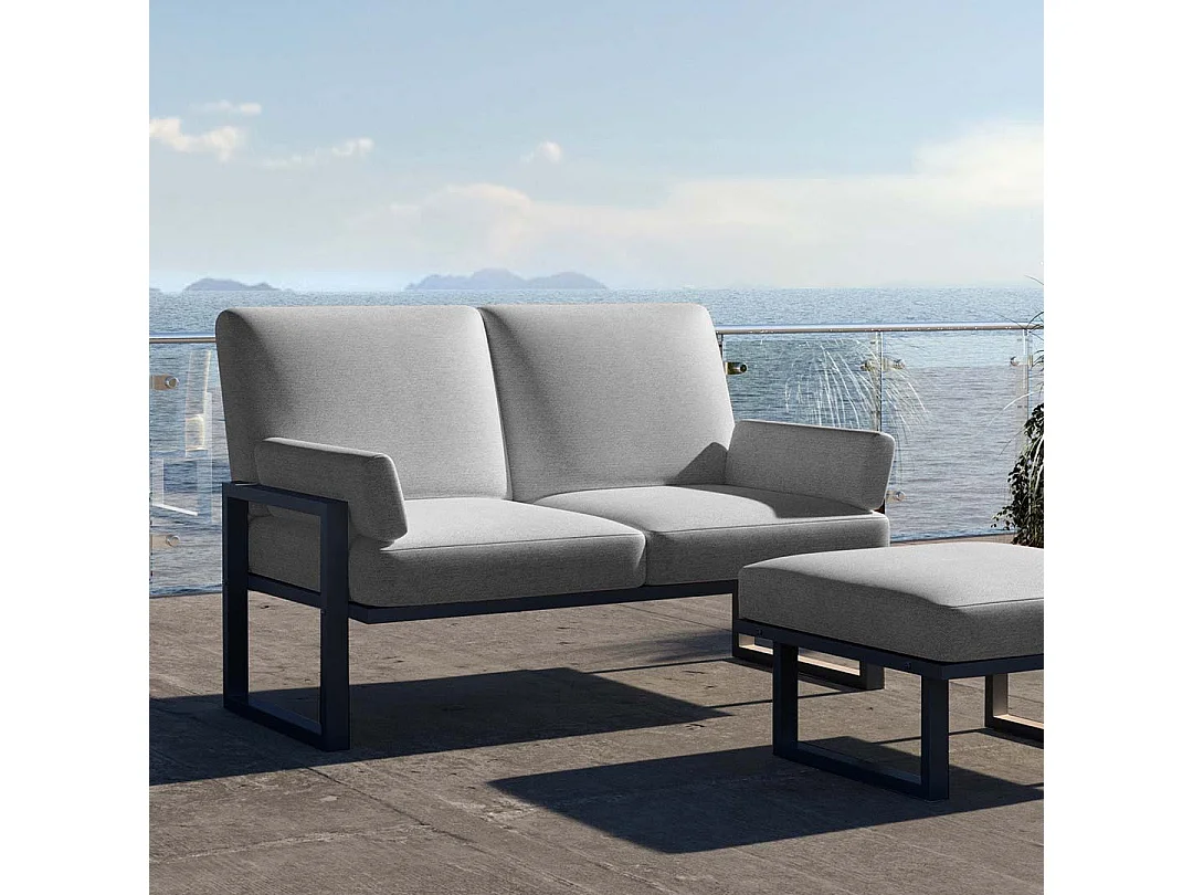 Soledo 2-zitsbank, lichtgrijs - antraciet frame
