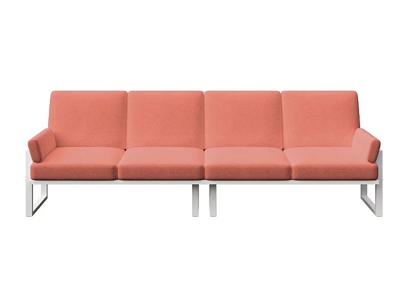 Soledo 4-zitsbank coral - wit frame