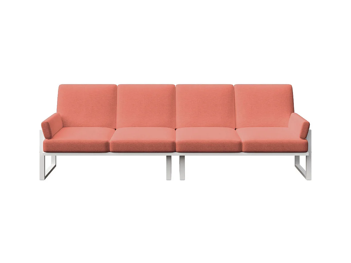 Soledo 4-zitsbank coral - wit frame