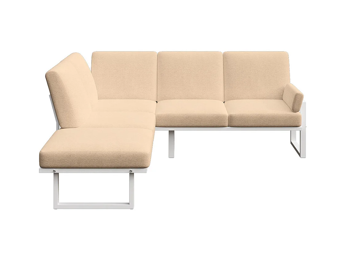 Soledo Canapé panoramique Cappucino - Cadre blanc