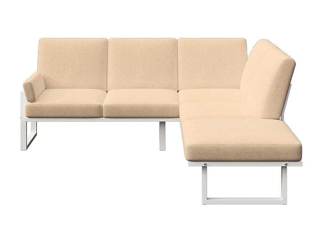 Soledo Canapé panoramique Cappucino - Cadre blanc