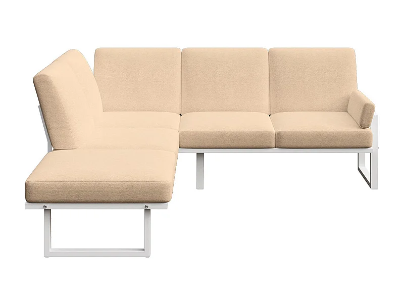 Soledo panoramische bank cappuccino - wit frame