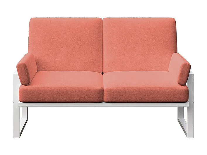 Soledo 2-zitsbank coral - wit frame