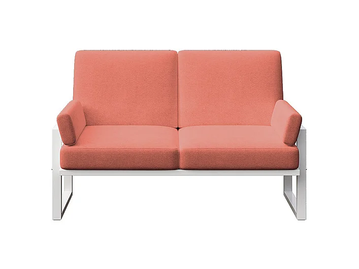Soledo 2-zitsbank coral - wit frame