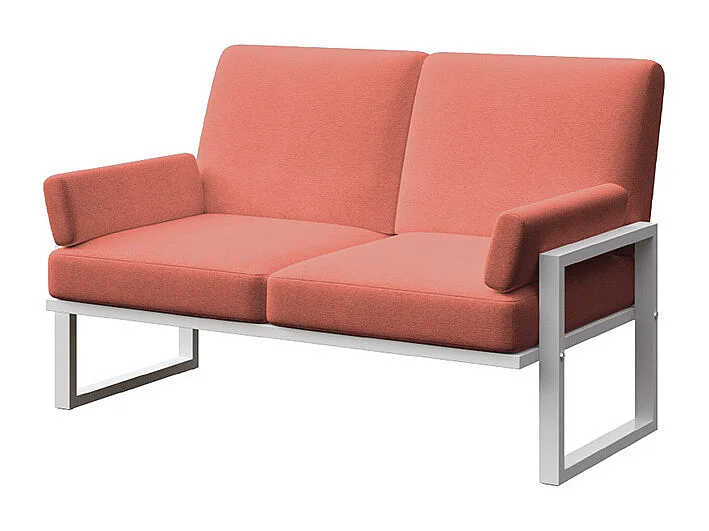 Soledo 2-zitsbank coral - wit frame