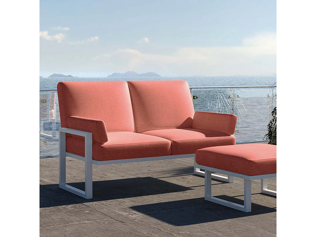 Soledo 2-zitsbank coral - wit frame