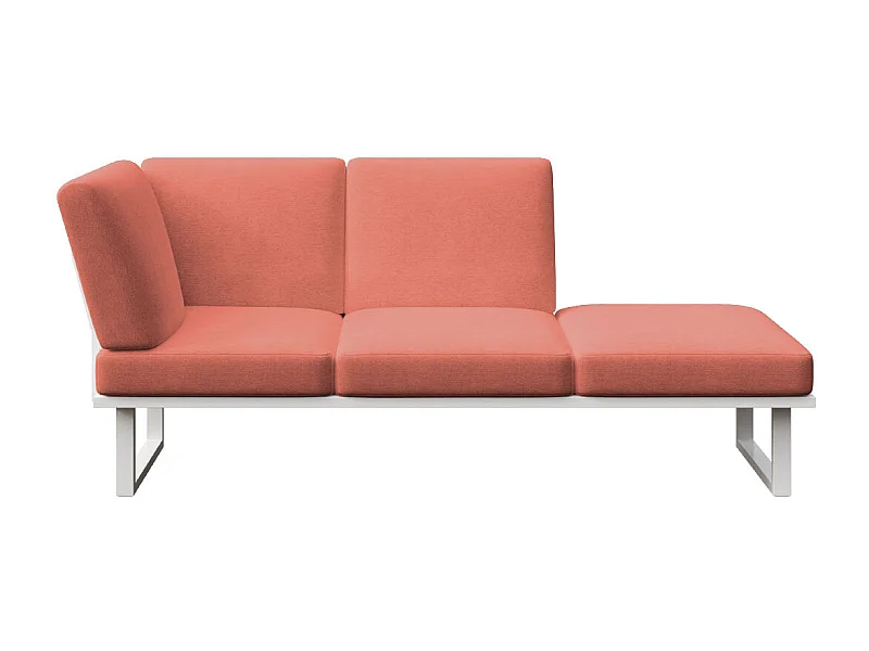 Soldeo ligstoel chaise longue coral - wit frame