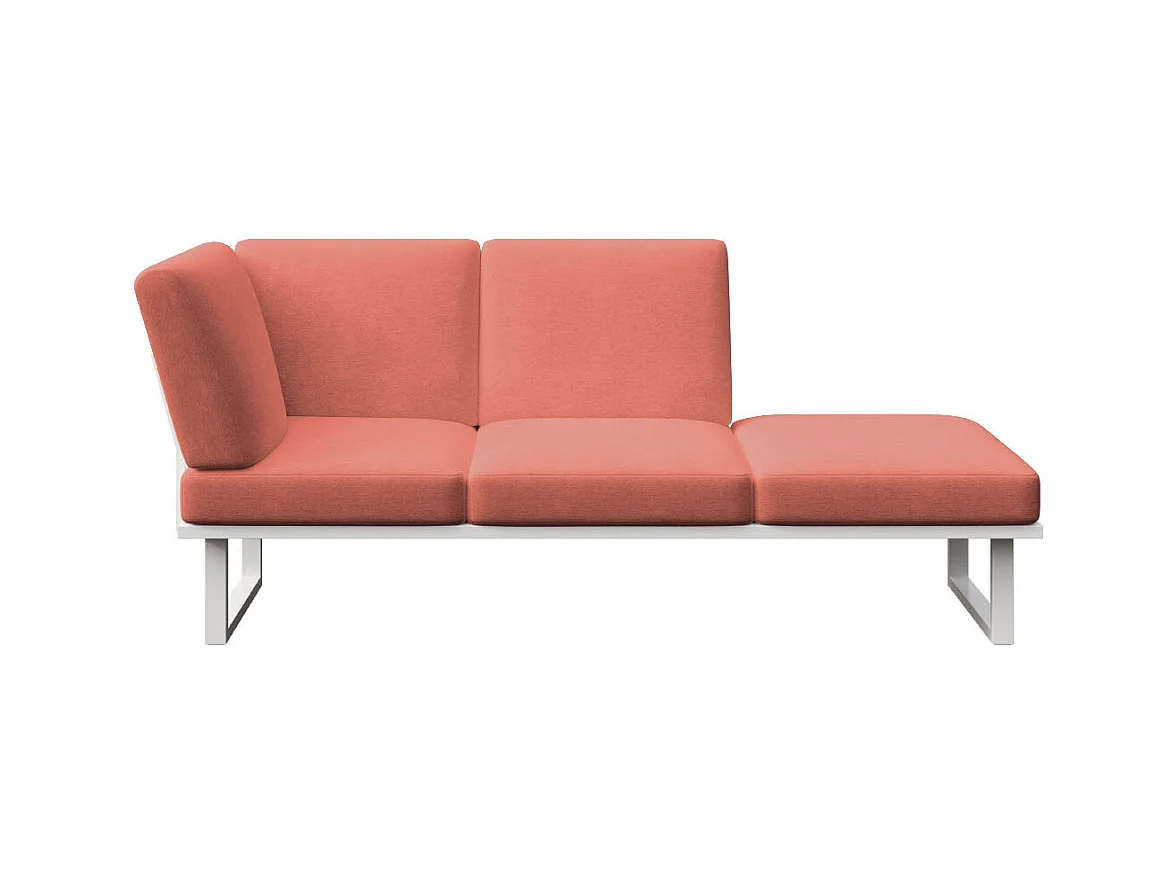 Soldeo ligstoel chaise longue coral - wit frame