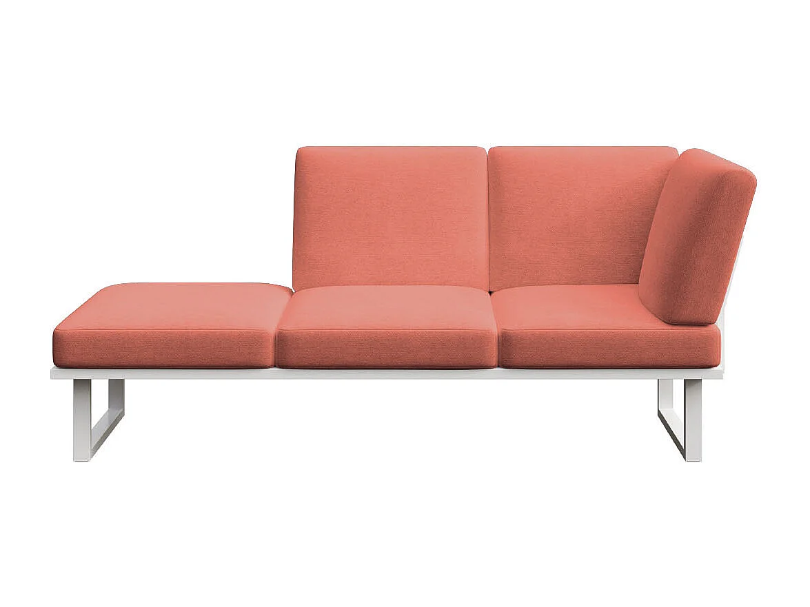 Soldeo ligstoel chaise longue coral - wit frame