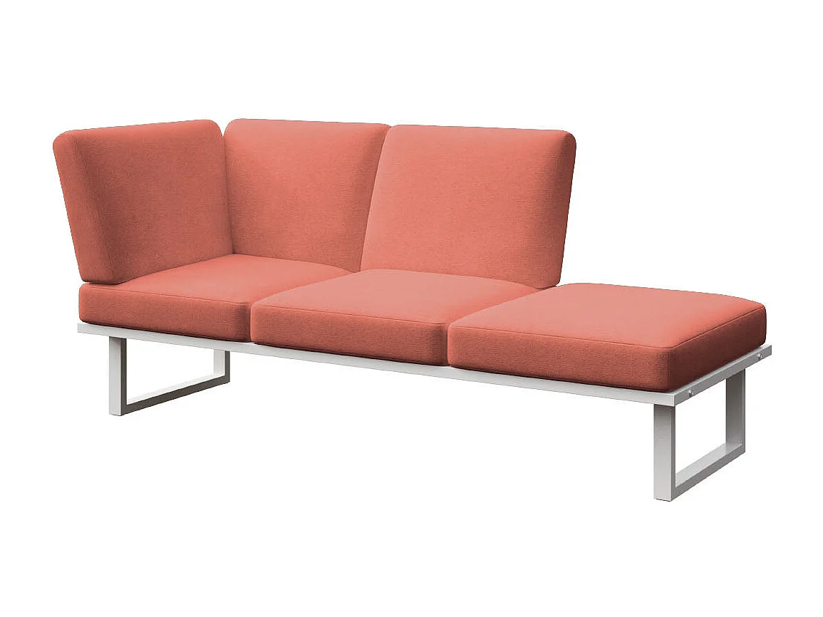 Soldeo ligstoel chaise longue coral - wit frame