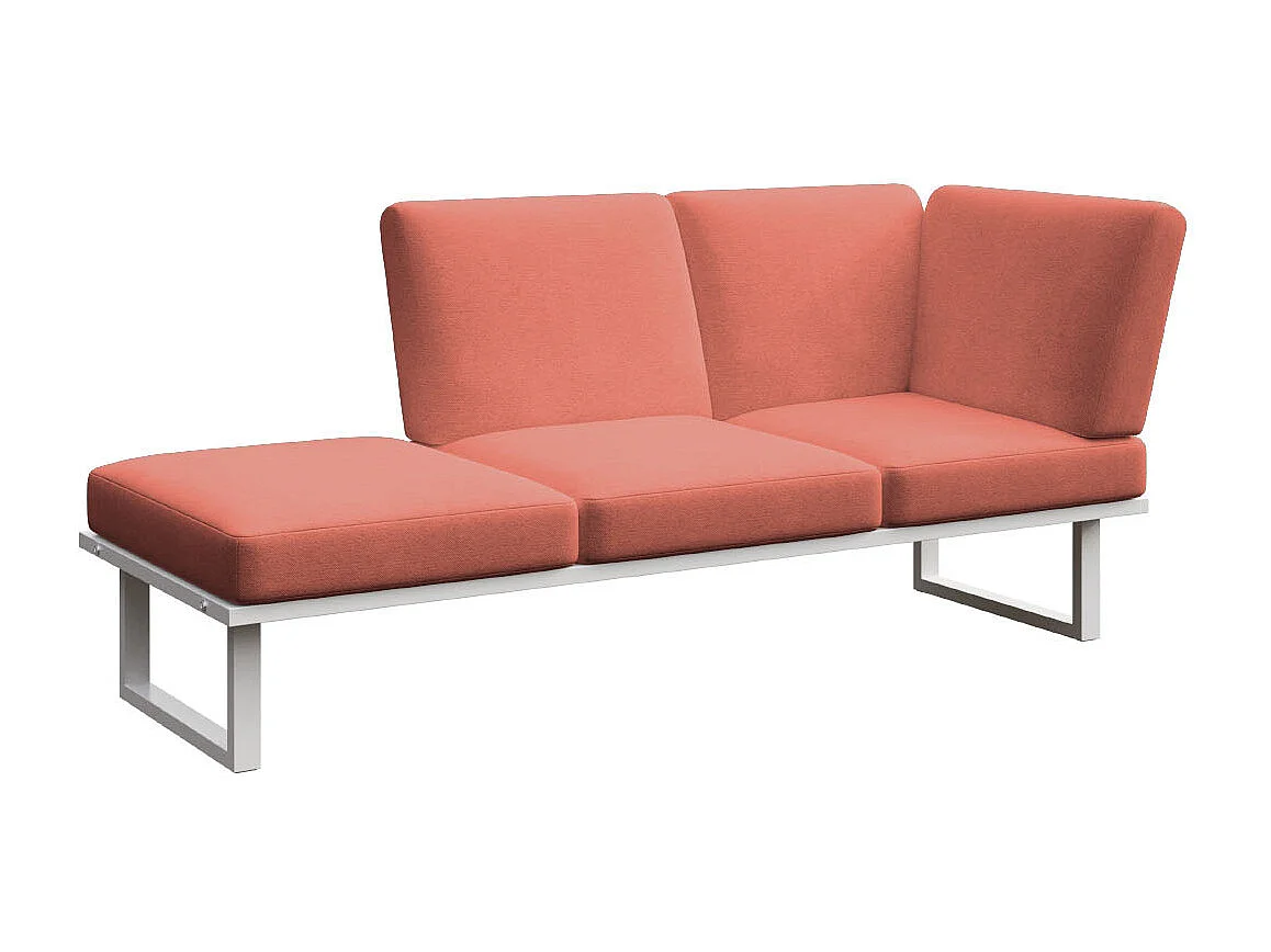 Soldeo ligstoel chaise longue coral - wit frame